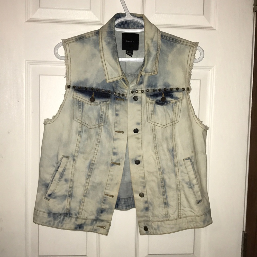 Acid Wash Denim Vest